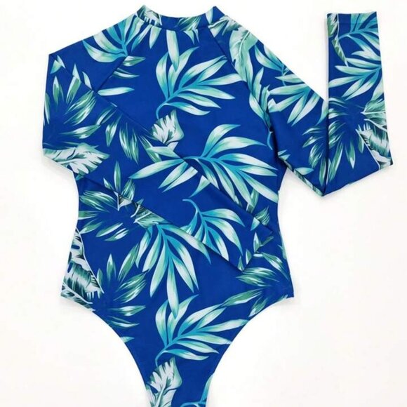 A Piece's Bathroom Suit of a Long Sleeve Fashion for Women with Stamping of Trop - Picture 4 of 7